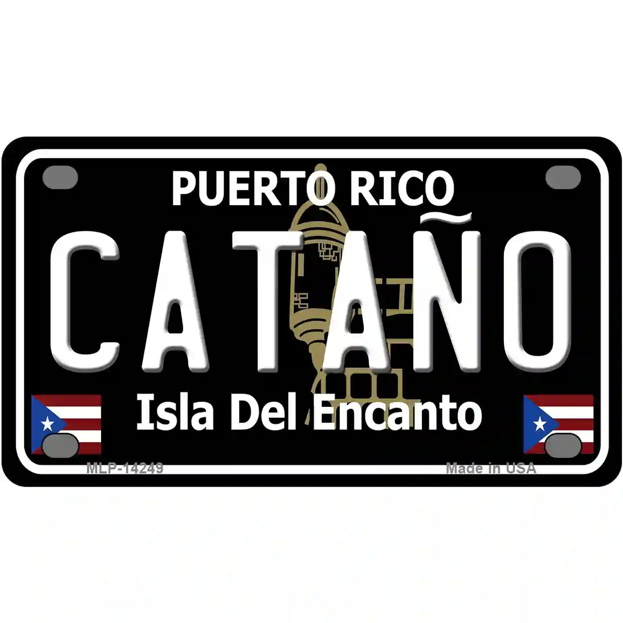 Catano Puerto Rico Black Novelty Metal License Plate 4" x 2.2" (MLP)