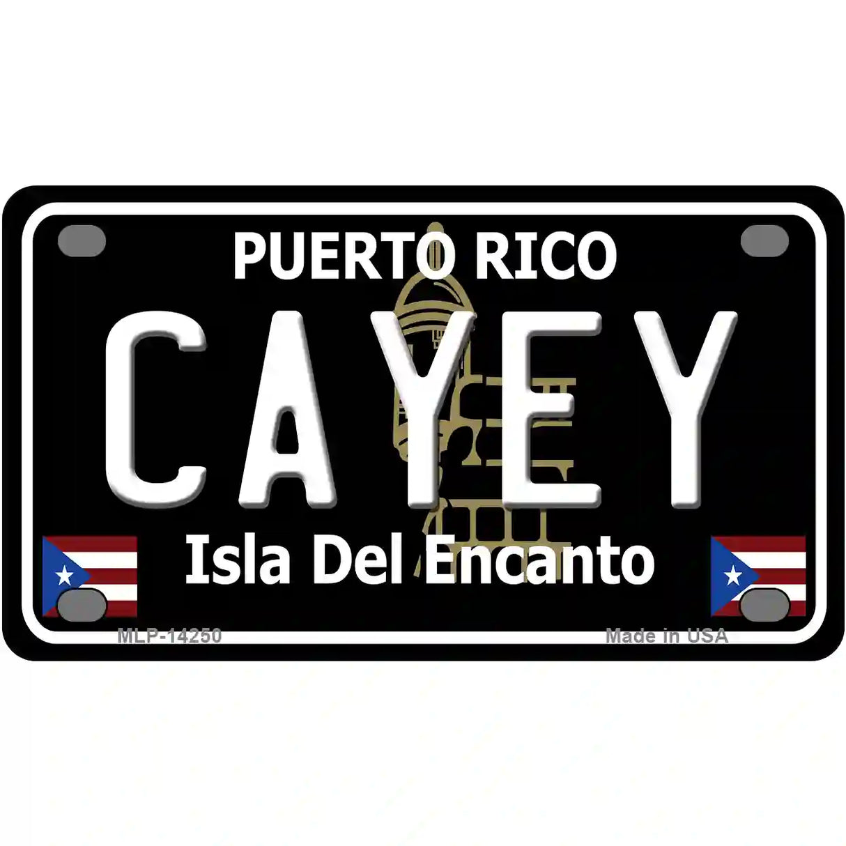 Cayey Puerto Rico Black Novelty Metal License Plate 4" x 2.2" (MLP)