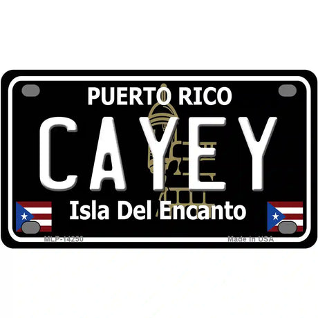 Cayey Puerto Rico Black Novelty Metal License Plate 4" x 2.2" (MLP)