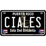 Ciales Puerto Rico Black Novelty Metal License Plate 4" x 2.2" (MLP)