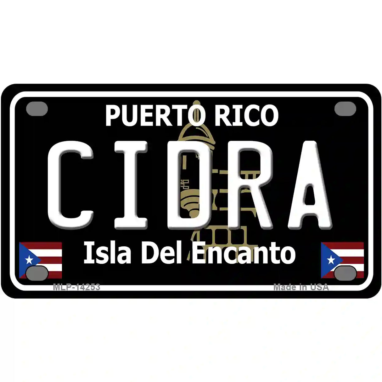 Cidra Puerto Rico Black Novelty Metal License Plate 4" x 2.2" (MLP)