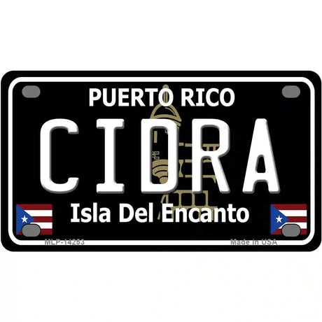 Cidra Puerto Rico Black Novelty Metal License Plate 4" x 2.2" (MLP)