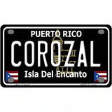 Corozal Puerto Rico Black Novelty Metal License Plate 4" x 2.2" (MLP)