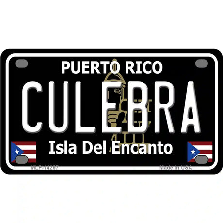 Culebra Puerto Rico Black Novelty Metal License Plate 4" x 2.2" (MLP)