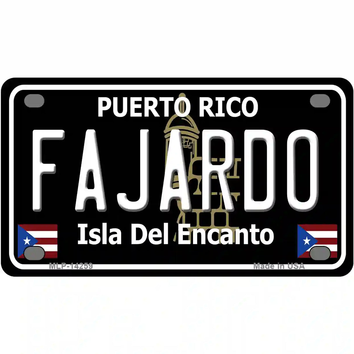 Fajardo Puerto Rico Black Novelty Metal License Plate 4" x 2.2" (MLP)