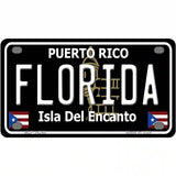 Florida Puerto Rico Black Novelty Metal License Plate 4" x 2.2" (MLP)