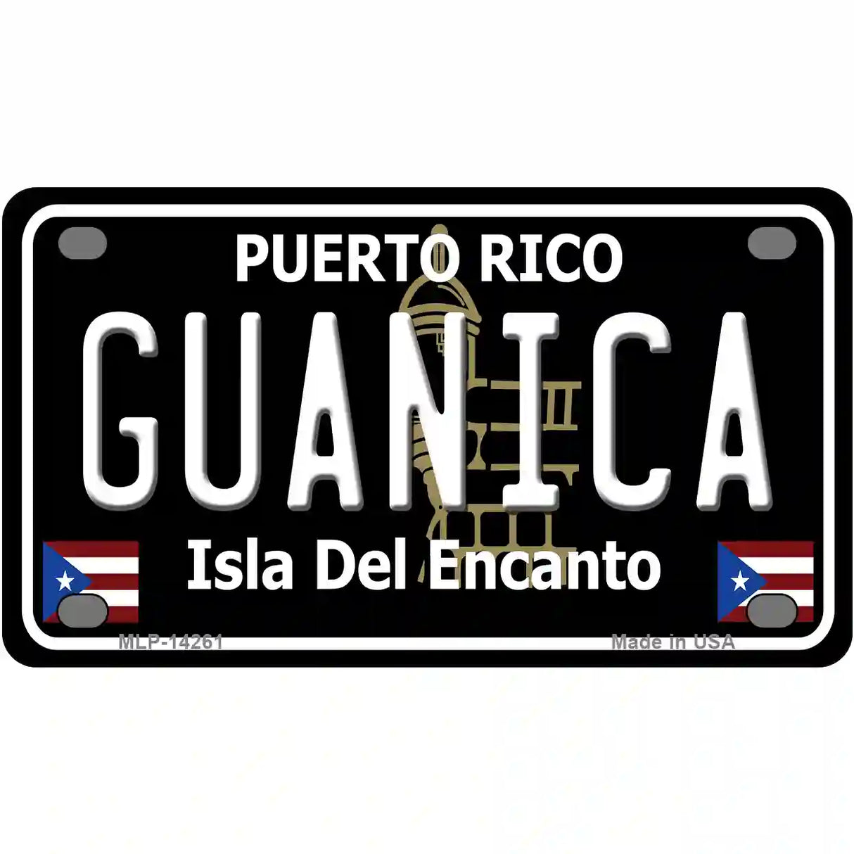 Guanica Puerto Rico Black Novelty Metal License Plate 4" x 2.2" (MLP)