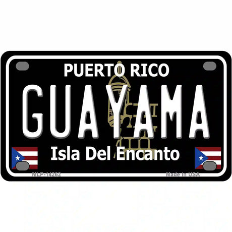 Guayama Puerto Rico Black Novelty Metal License Plate 4" x 2.2" (MLP)