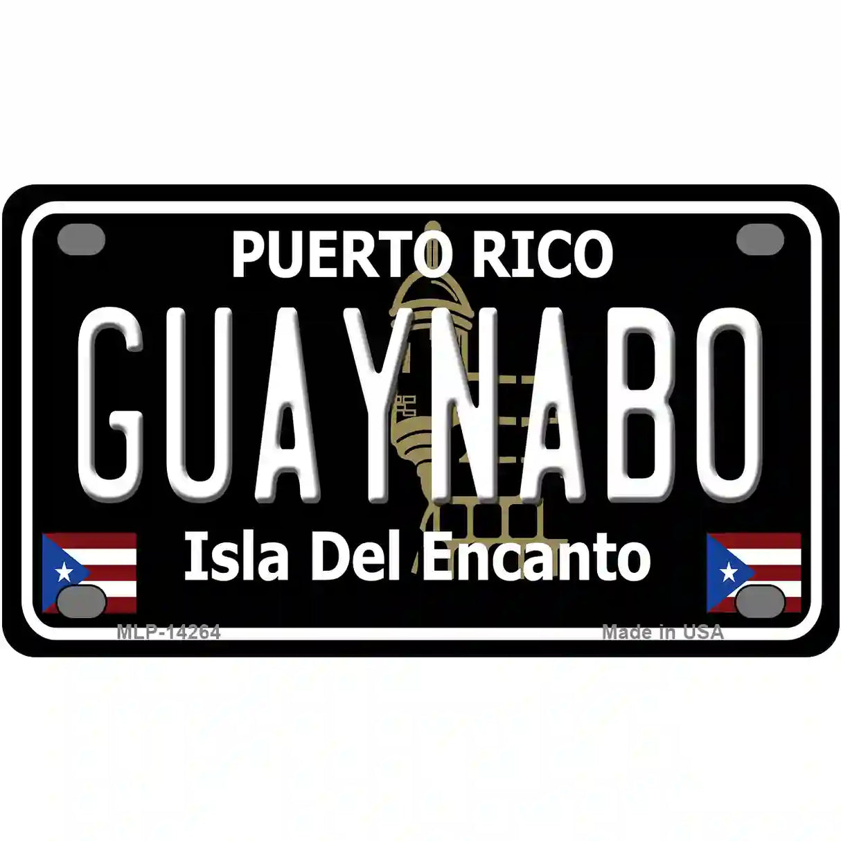 Guaynabo Puerto Rico Black Novelty Metal License Plate 4" x 2.2" (MLP)