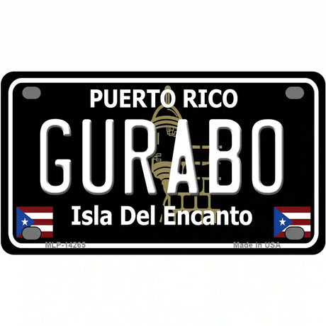 Gurabo Puerto Rico Black Novelty Metal License Plate 4" x 2.2" (MLP)