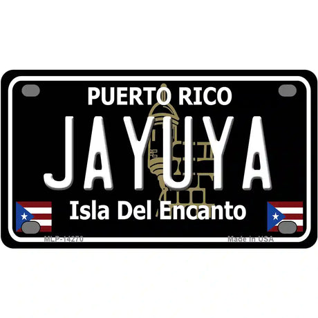 Jayuya Puerto Rico Black Novelty Metal License Plate 4" x 2.2" (MLP)