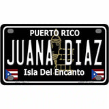 Juana Diaz Puerto Rico Black Novelty Metal License Plate 4" x 2.2" (MLP)