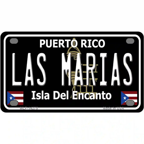 Las Marias Puerto Rico Black Novelty Metal License Plate 4" x 2.2" (MLP)