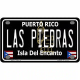 Las Piedras Puerto Rico Black Novelty Metal License Plate 4" x 2.2" (MLP)