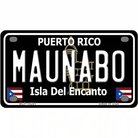 Maunabo Puerto Rico Black Novelty Metal License Plate 4" x 2.2" (MLP)