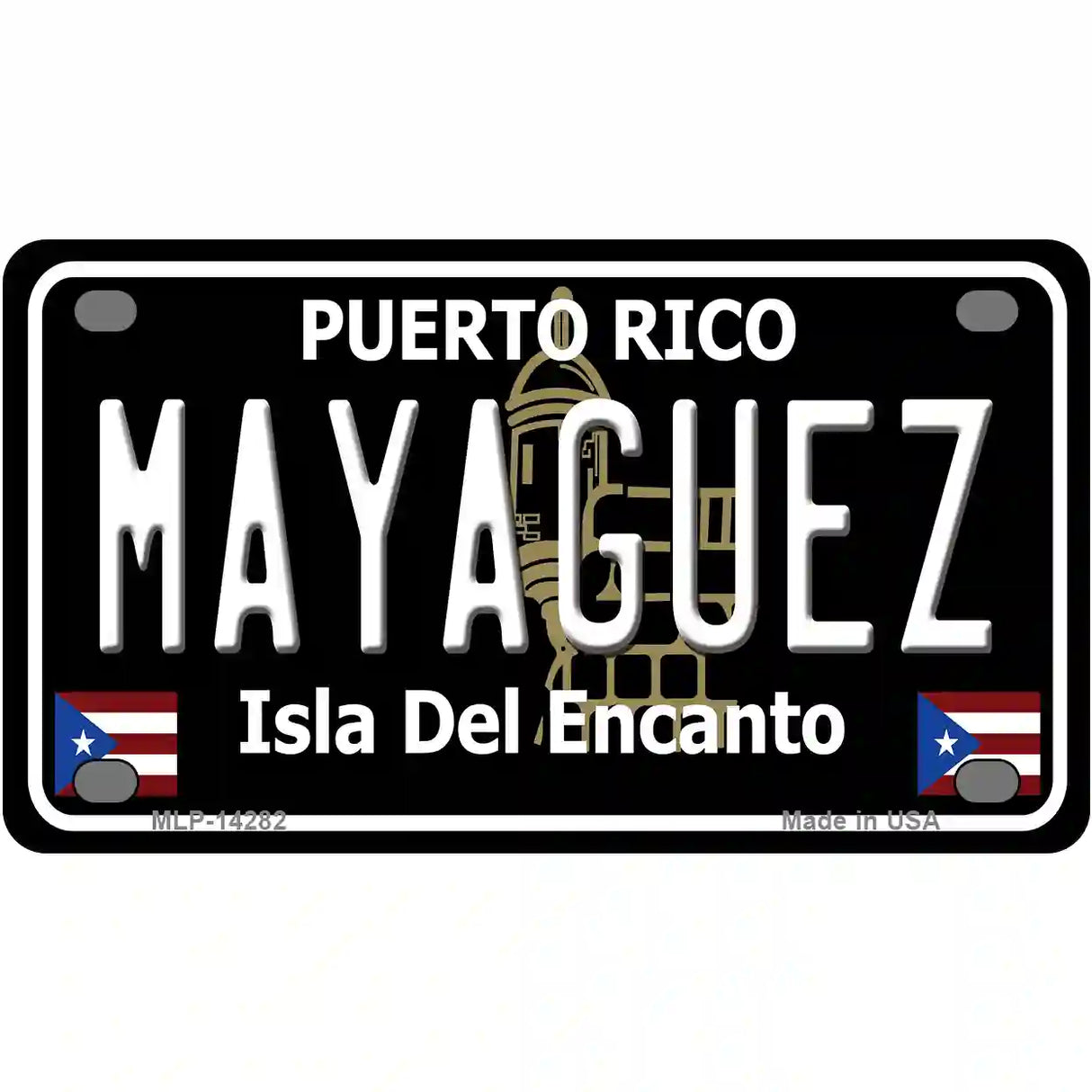 Mayaguez Puerto Rico Black Novelty Metal License Plate 4" x 2.2" (MLP)