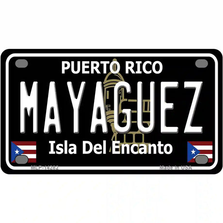 Mayaguez Puerto Rico Black Novelty Metal License Plate 4" x 2.2" (MLP)