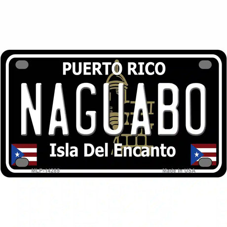 Naguabo Puerto Rico Black Novelty Metal License Plate 4" x 2.2" (MLP)