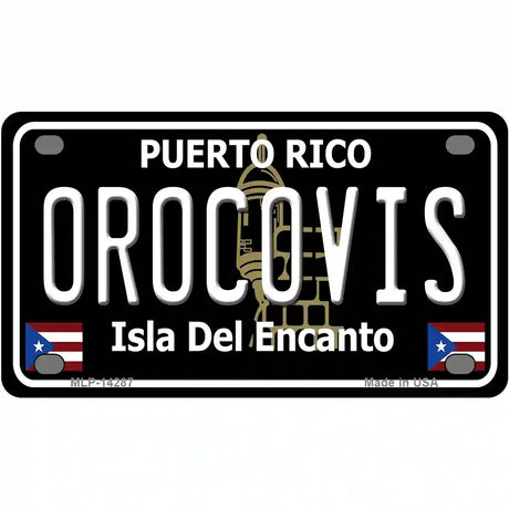 Orocovis Puerto Rico Black Novelty Metal License Plate 4" x 2.2" (MLP)