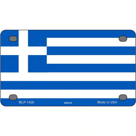 Greece Flag Metal Novelty License Plate 4" x 2.2" (MLP)