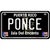 Ponce Puerto Rico Black Novelty Metal License Plate 4" x 2.2" (MLP)