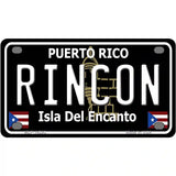 Rincon Puerto Rico Black Novelty Metal License Plate 4" x 2.2" (MLP)