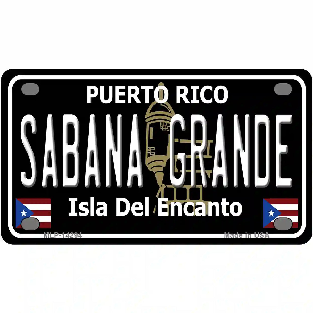 Sabana Grande Puerto Rico Black Novelty Metal License Plate 4" x 2.2" (MLP)