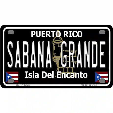 Sabana Grande Puerto Rico Black Novelty Metal License Plate 4" x 2.2" (MLP)