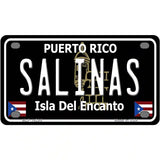 Salinas Puerto Rico Black Novelty Metal License Plate 4" x 2.2" (MLP)