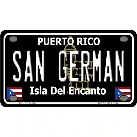 San German Puerto Rico Black Novelty Metal License Plate 4" x 2.2" (MLP)