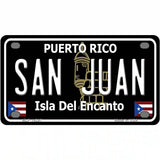 San Juan Puerto Rico Black Novelty Metal License Plate 4" x 2.2" (MLP)