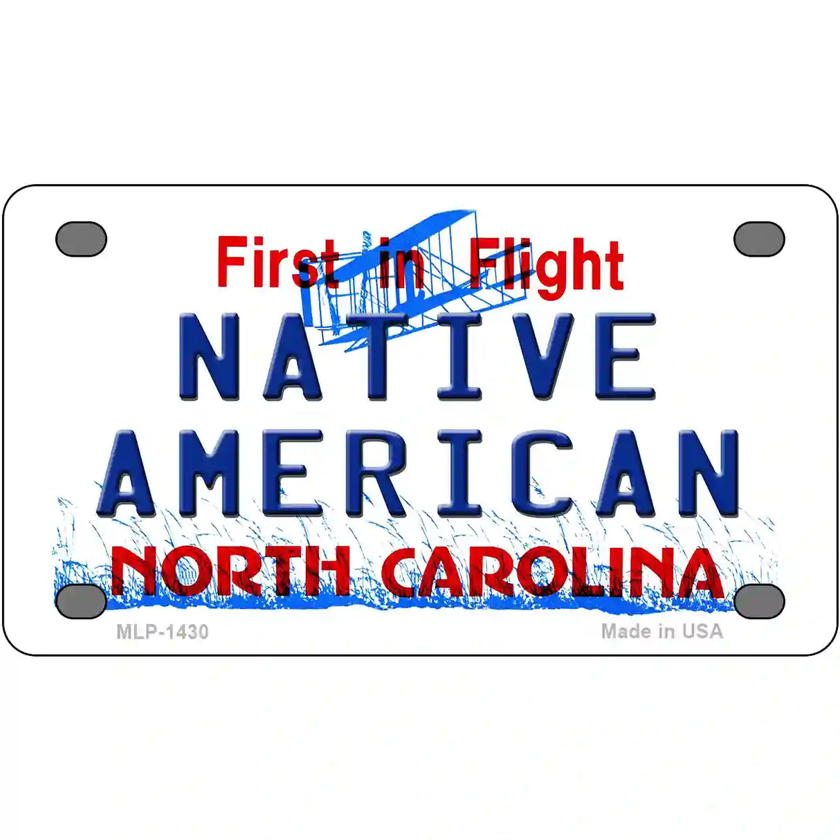 North Carolina Native American Metal Novelty License Plate 4" x 2.2" (MLP)