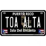 Toa Alta Puerto Rico Black Novelty Metal License Plate 4" x 2.2" (MLP)