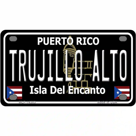 Trujillo Alto Puerto Rico Black Novelty Metal License Plate 4" x 2.2" (MLP)