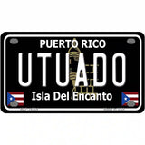 Utuado Puerto Rico Black Novelty Metal License Plate 4" x 2.2" (MLP)