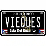 Vieques Puerto Rico Black Novelty Metal License Plate