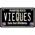 Vieques Puerto Rico Black Novelty Metal License Plate 4" x 2.2" (MLP)