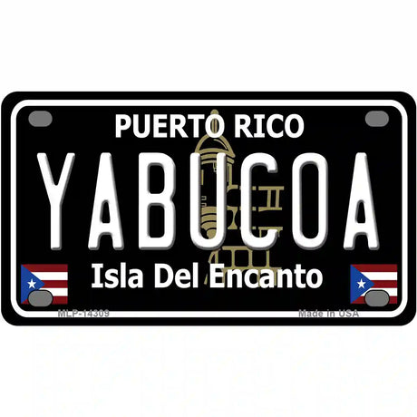 Yabucoa Puerto Rico Black Novelty Metal License Plate 4" x 2.2" (MLP)