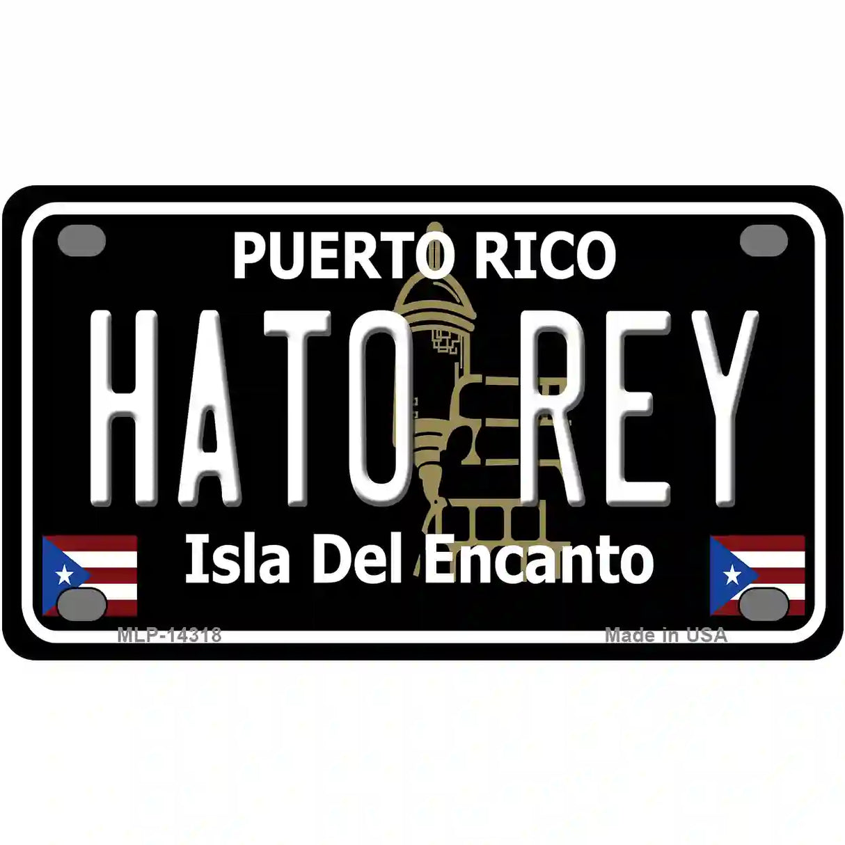 Hato Rey Puerto Rico Black Novelty Metal License Plate 4" x 2.2" (MLP)