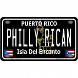 Philly Rican Puerto Rico Black Novelty Metal License Plate 4" x 2.2" (MLP)