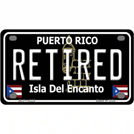 Retired Puerto Rico Black Novelty Metal License Plate 4" x 2.2" (MLP)