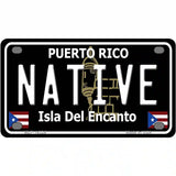 Native Puerto Rico Black Novelty Metal License Plate 4" x 2.2" (MLP)