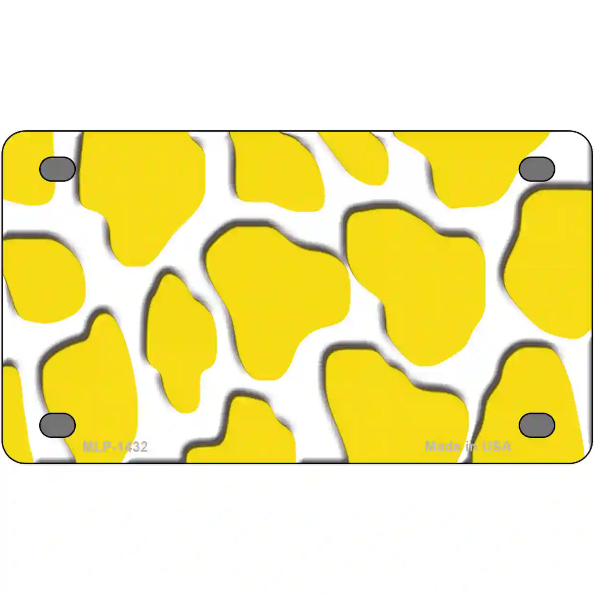 Yellow White Giraffe Metal Novelty License Plate 4" x 2.2" (MLP)