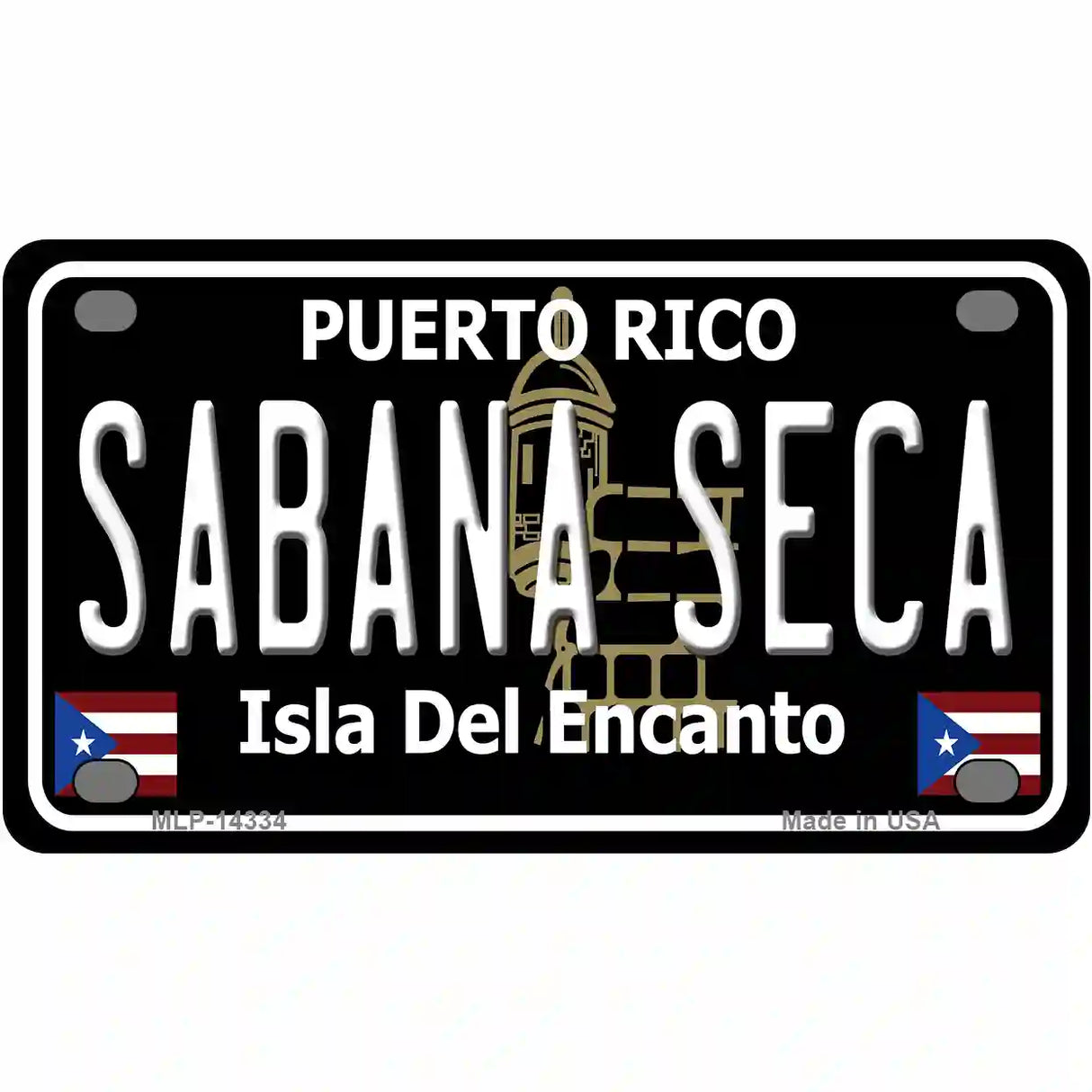 Sabana Seca Puerto Rico Black Novelty Metal License Plate 4" x 2.2" (MLP)