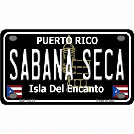 Sabana Seca Puerto Rico Black Novelty Metal License Plate 4" x 2.2" (MLP)