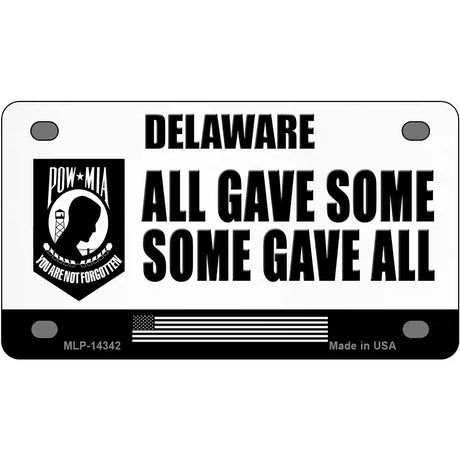 Delaware POW MIA Some Gave All Novelty Metal License Plate 4" x 2.2" (MLP)