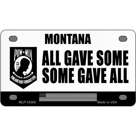 Montana POW MIA Some Gave All Novelty Metal License Plate 4" x 2.2" (MLP)