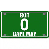 Exit 0 Cape May Novelty Metal License Plate 4" x 2.2" (MLP)