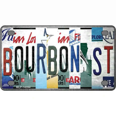 Bourbon St License Plate Art Novelty Metal License Plate 4" x 2.2" (MLP)