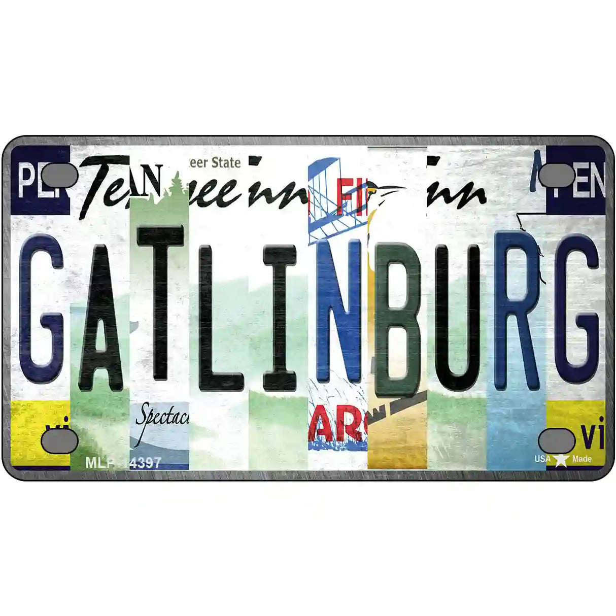 Gatlinburg License Plate Art Novelty Metal License Plate 4" x 2.2" (MLP)